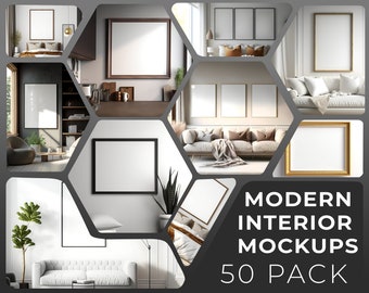 50 Poster Frame MockUps Frame Mock up Bundel moderne Boho Mockup Minamlistic Styled Mockup met hoge resolutie