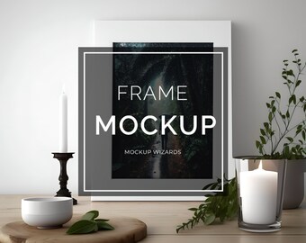 Maqueta de marco de alta calidad hecha para impresiones artísticas, Boho, Maqueta de marco, Maqueta de marco de pared, Maqueta de póster, Maqueta interior, Maqueta con estilo, Canva
