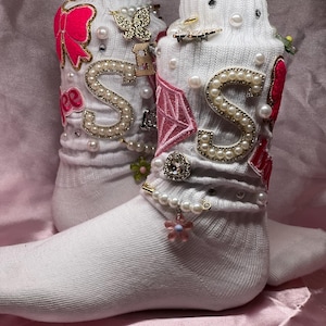 Sassy Junk Socks | Blinged Out Charms | Pearls | Fashionable Pendants | Rhinestones | Variety of Colors | Adults | Teens | Sizes: 4-13 |