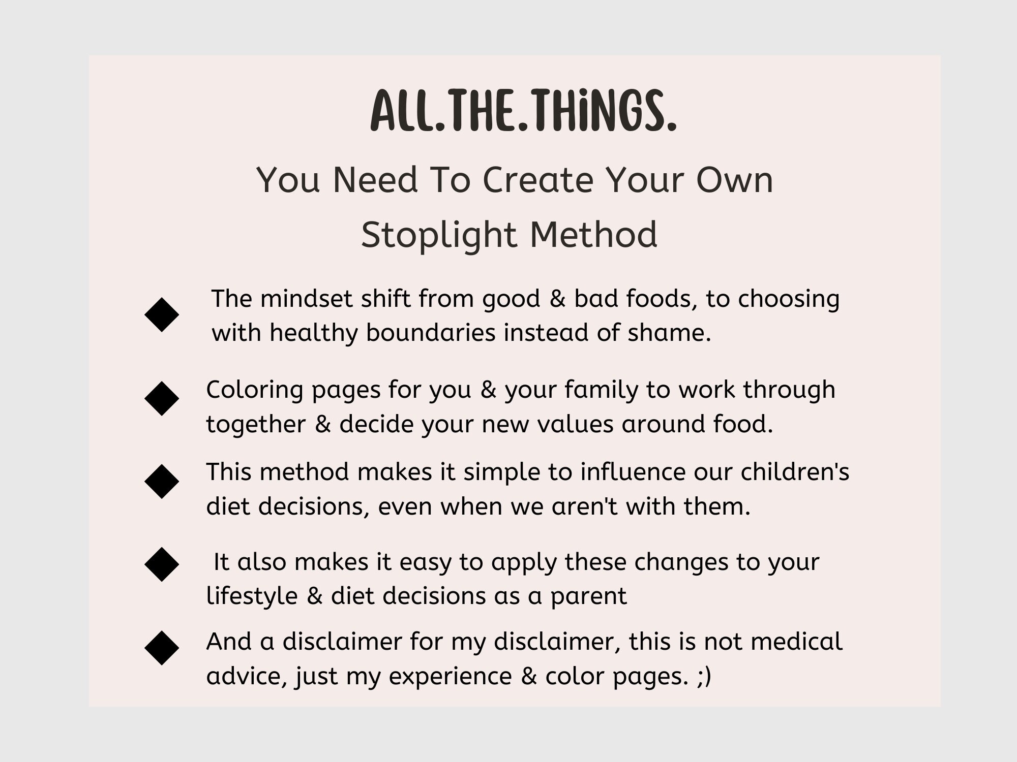 The Stoplight Method the No Rules Approach to A Healthy Lifestyle Etsy