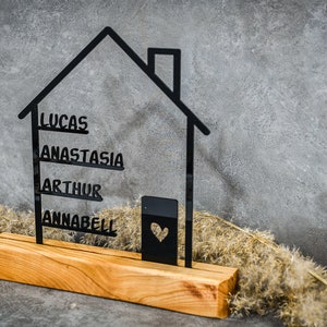 House personalized with name Decorative house made of acrylic in black or white Gift for your partner Housewarming gift image 2