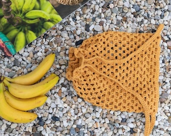 Drawstring Backpack Crochet Kit - Monza Yellow