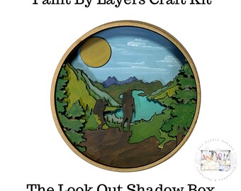 The Look Out Shadow Box - Wooden paint by layer kit