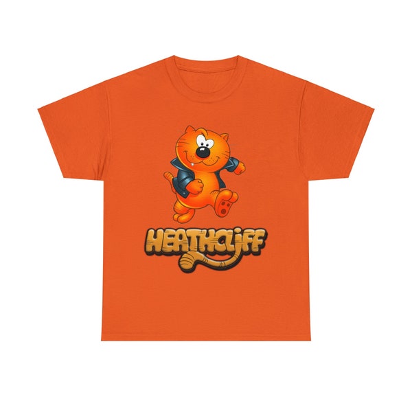 HEATHCLIFF Unisex Heavy Cotton T-Shirt Catillac Cats Tee Shirt Classic 80s Animation Cartoons MEL BLANC