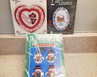 Vintage Christmas Ornament Sewing Kits: Cross Stitch, Plastic Canvas