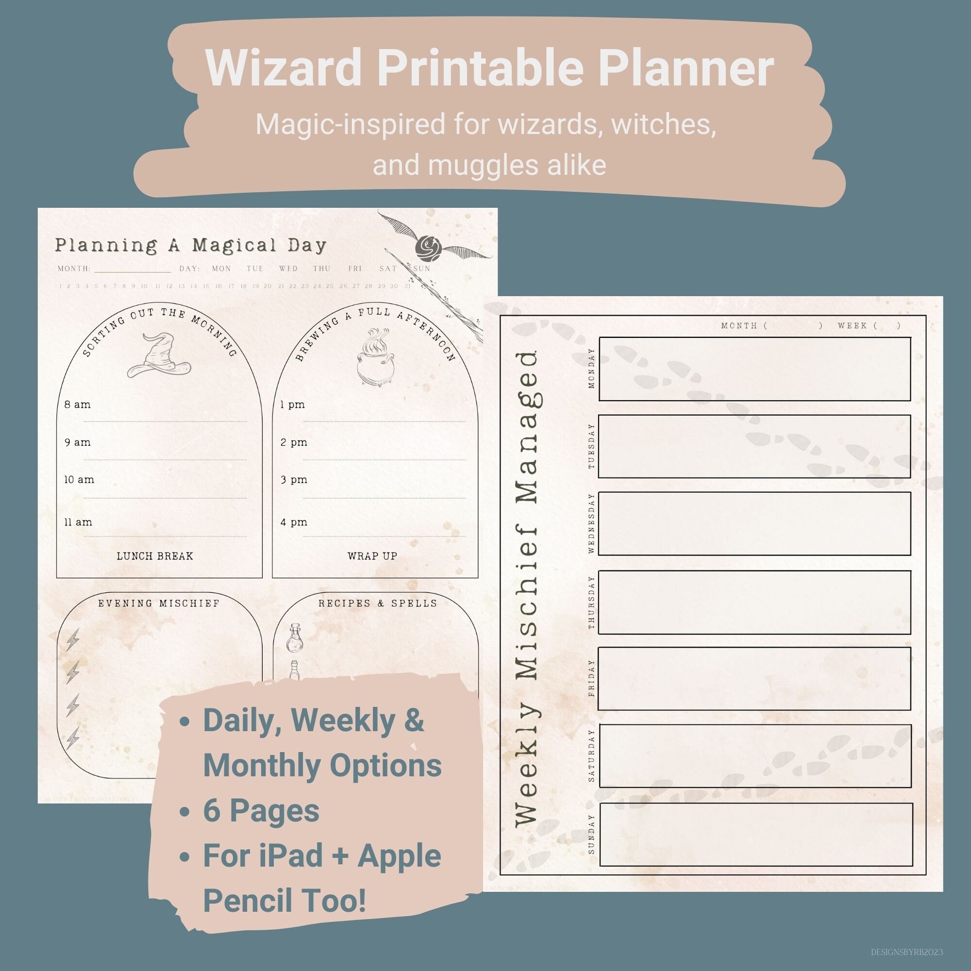 Wizard Printable Planners - Etsy