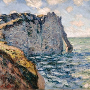 Porte d&#39;Aval cliff by Claude Monet- Impressionism Wall Art
