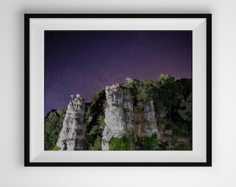 Impresión de paisaje encantador de Virginia / Decoración de bellas artes con chimeneas naturales / Impresión de paisaje nocturno / Idea de regalo perfecta