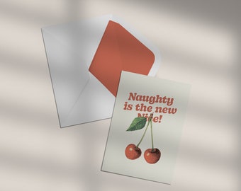 Unartig ist das neue brav: Lustige, niedliche Vintage-Kirsche (transparentes PNG-Format) – Digitaler Download