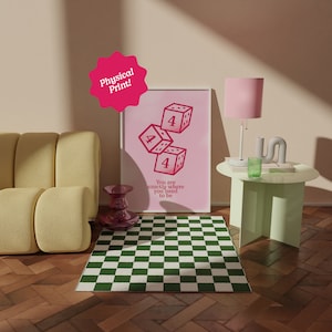 Impresión 444, cartel de números de ángel, cartel rosa, arte de pared de dados, impresión espiritual, decoración espiritual del hogar, afirmación positiva
