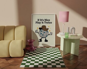 Musik Wandkunst, Retro Groovy Druck, Disco Poster, Cowboy Hut Druck, Band Studio Dekor, trendige Wandkunst, druckbare Wohnkultur, Discokugel
