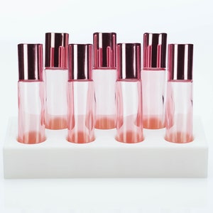 Elegant 10ml Perfume Tester Display Stand - Holds 7 Samples - 8 Color Options - Showcase Your Scents in Style!