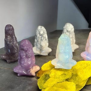 Crystal Mother Earth Statue – Hand-Carved Goddess Gaia Figurine for Nurturing Energy & Chakra Healing – Multiple Crystal Options