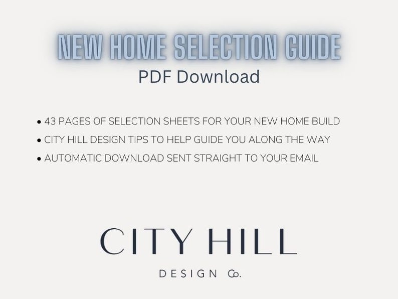 New Home Build Selection Sheet Guide PDF - Etsy