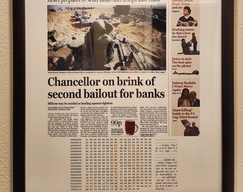 The Times 03/jan/2009 & Bitcoin Genesis Block 17x22