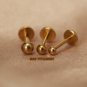 2mm 3mm Mini Kugel Knorpel Ohrstecker - Labret Ohrstecker - Titan Ohrring - Conch Ohrstecker - Helix Tragus Stecker - Flachboden Ohrring