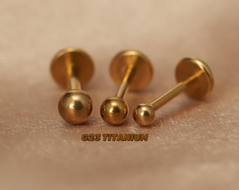 Pendiente de titanio con bola para cartílago: 2 mm, 3 mm, labret, caracola, hélix, trago