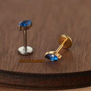 Saphir Nickerchen Ohrringe - Nasenpiercing - Nasenring Bolzen - Nahtlos - Tragus Schmuck - Inner Conch Piercing - Helix Ohrringe - 16G - 18G - 20G