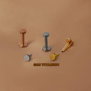 Clous d'oreille géométriques en cartilage - petit piercing de conque - clou d'oreille en or - clou hélicoïdal - clou tragus - clou labret - clou de boucle d'oreille arrière plat