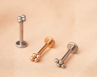 Titanium Flat Back Stud | Small Bead Earring |Tiny Piercing Stud | Fits Most Ear Piercings | Lightweight Everyday Essential