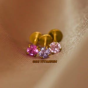 Diamanten cz-kraakbeenstekker - conchoorbel - helixstud - gouden stud - tragusstud - plaksteenoorbellen - 16 g 18 g 20 g conch piercing