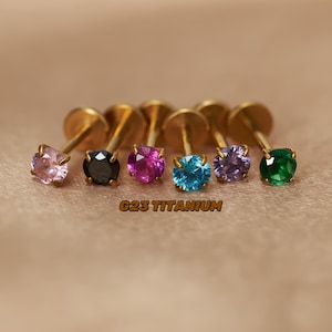 16G 18G 20G Conch Earring - Small Nose Stud - Earrings Flat Back - Forward Helix Earring - Gold Cartilage Stud - Helix - Tragus - Labret