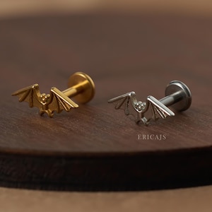 16G/18G/20G gotische push pins Labret - oorbel met platte achterkant - tragussieraden - Helix-stekker - neusstekker - kraakbeenoorbel - helixoorbel - schelp