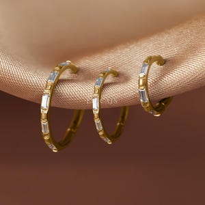 Aro para piercing de hélice Eternity Baguette - Anillo para nariz de cristal de 6-10 mm - Aro de titanio para cartílago - Aros pequeños sin costuras - Pendientes de verano
