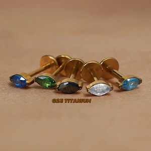 マーキス軟骨ピアス - ヘリックスピアス 16g 18g 20g - コンクピアス - トラガススタッド - フラットバックピアス - トラガススタッド - コンクスタッドピアス