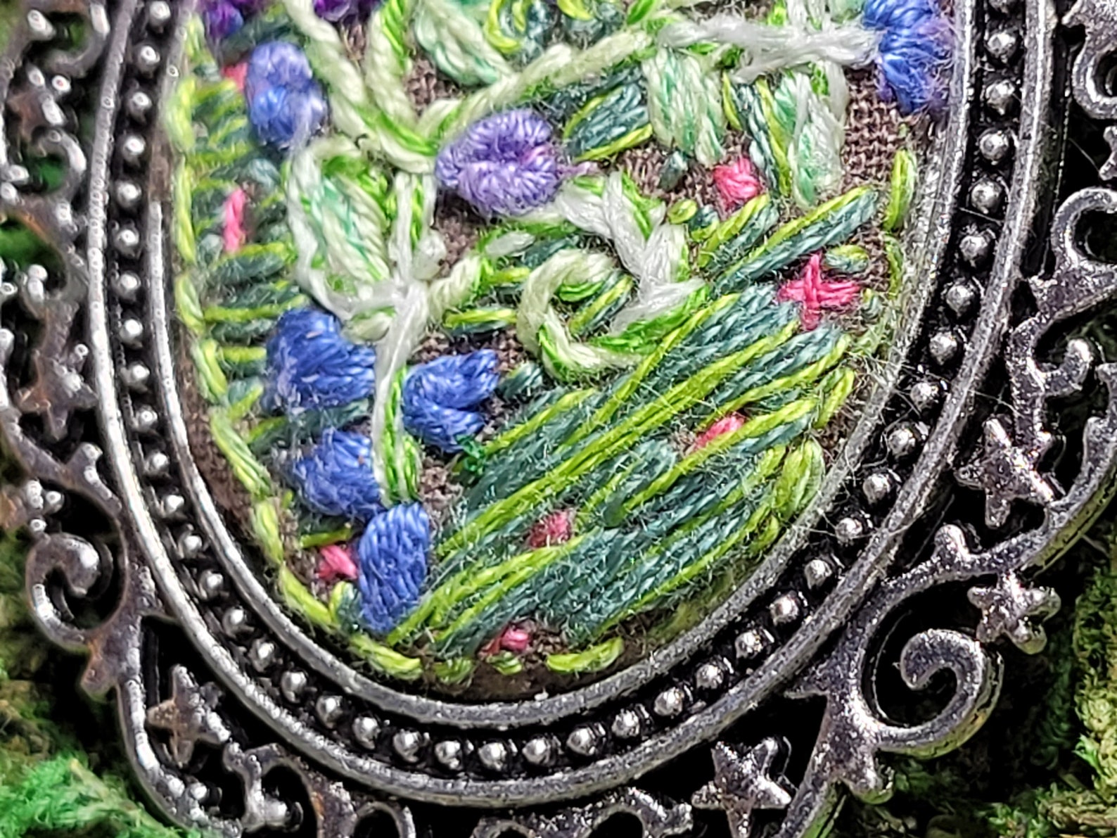 Floral Embroidered Design With Hidden Glow-in-the-dark Message Mounted ...