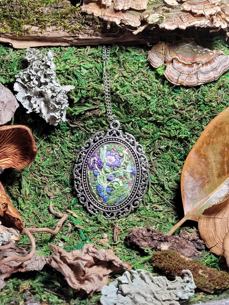Floral Embroidered Design With Hidden Glow-in-the-dark Message Mounted ...