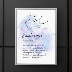 Sagittarius Zodiac Definition printable - digital download - wall art