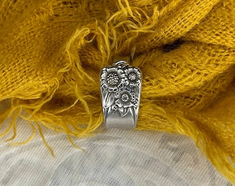 Vintage Floral Spoon Ring | Handmade Silverware Jewelry