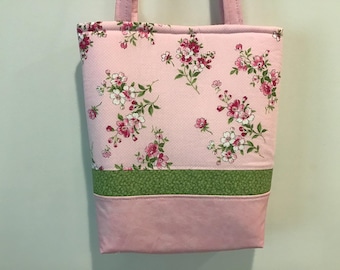 Pink Floral Purse, Cherry Blossom Purse, Pink Flower Garden Print Bag, Pink Design Purse, Pretty Purse, Pink Print Bag