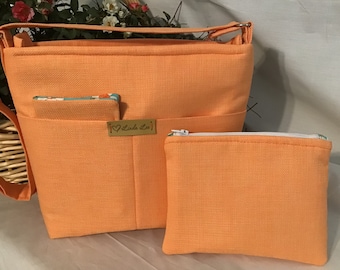 Orange Sherbert Canvas Purse, Peach Purse, Orange Purse, Tangerine Purse, Orange Handbag, Spring Purse, Summer, Gifts for Her, Gifts for Mom