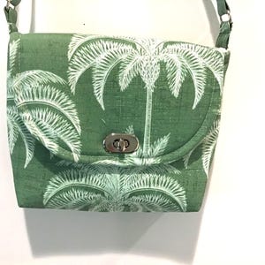 Sac à main à bandoulière palmier vert, sac à main à bandoulière, sac à imprimé tropical