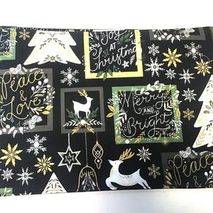 Merry and Bright Reversible Tischsets, Festliche Tischdekoration, Weihnachtsgeschenke, Zeitgenössische Weihnachtsdekoration, Rentierdekoration