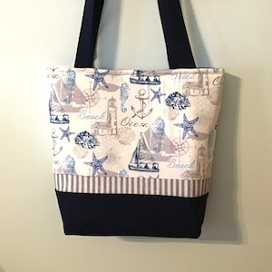 Nautical Purse, Sail Boat and Beach Purse, Blue Beach Purse, Nautical Theme Gifts, Gifts for Her, Nautical Collection, Navy Blue Beach