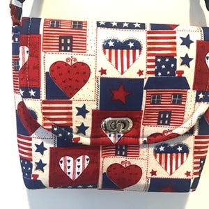 Americana Crossbody Purse, Red White and Blue Purse, Stars and Stripes Crossbody, Fourth of July Purse, Patriotic Gifts, Americana Gift