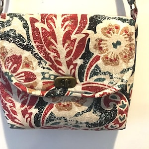 Red and Blue Paisley Crossbody Purse, Paisley Purse, Paisley Print Bag, Crossbody Purse, Canvas Crossbody, Gifts for Her