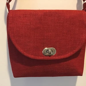 Sac à main en toile rouge, sac à main en toile bourgogne, bandoulière rouge, sac à main en bandoulière, joli sac à main, bandoulière en toile, cadeaux pour elle