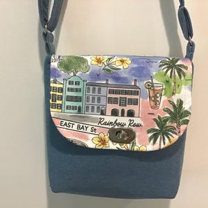Charleston SC Crossbody Purse, Charleston Accessories, Charleston SC Gifts, Rainbow Row Purse, South Carolina Gifts