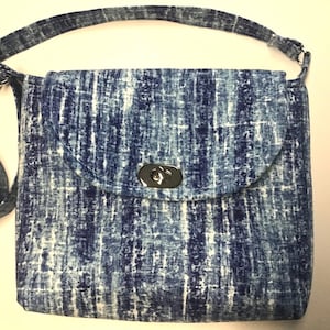 Sac à main d'aspect denim de coton, Sac à main d'aspect denim de coton, Sac à main d'aspect denim de coton bleu, Cadeaux pour elle, Sac à main à bandoulière