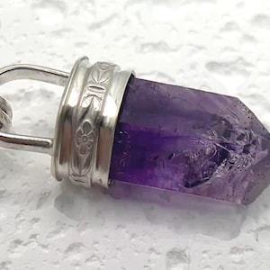 Vera Cruz Amethyst Sterling Silver Necklace: Natural Purple Crystal Amulet