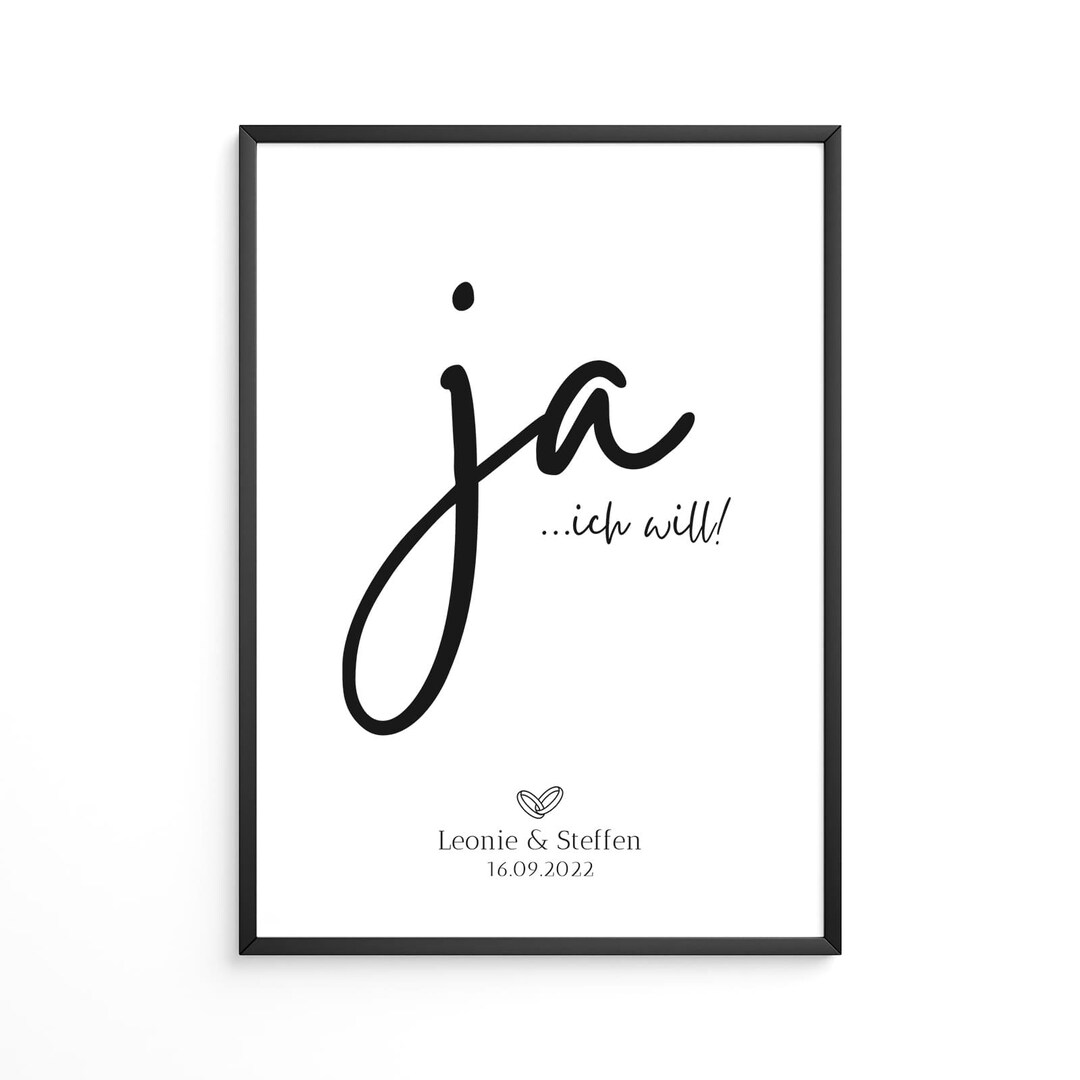 Personalized Wedding Poster Yes...i Do With Wedding Date and Etsy