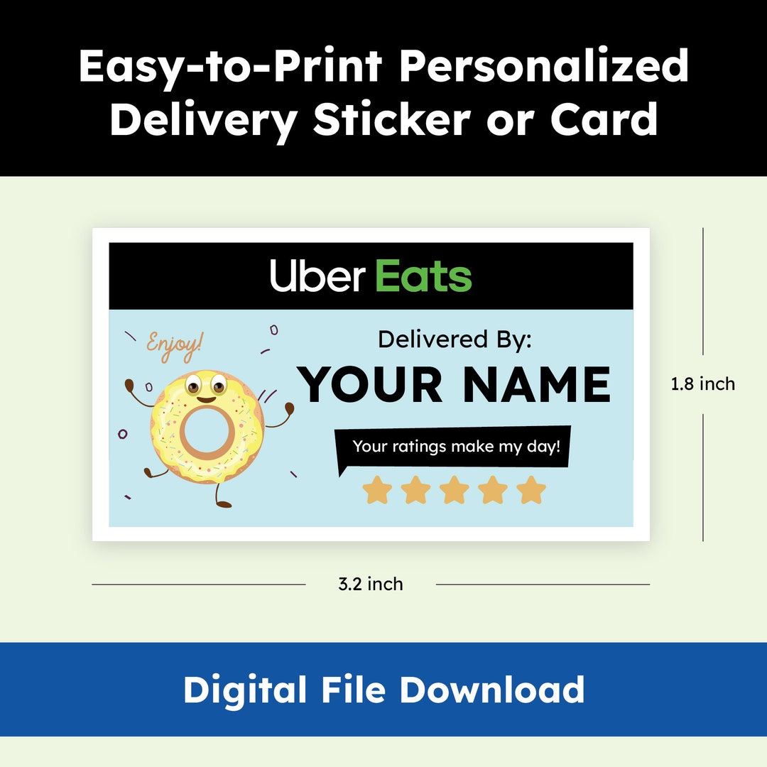 Personalized Uber Eats Printable Stickers Pdf Png Jpg Svg - Etsy