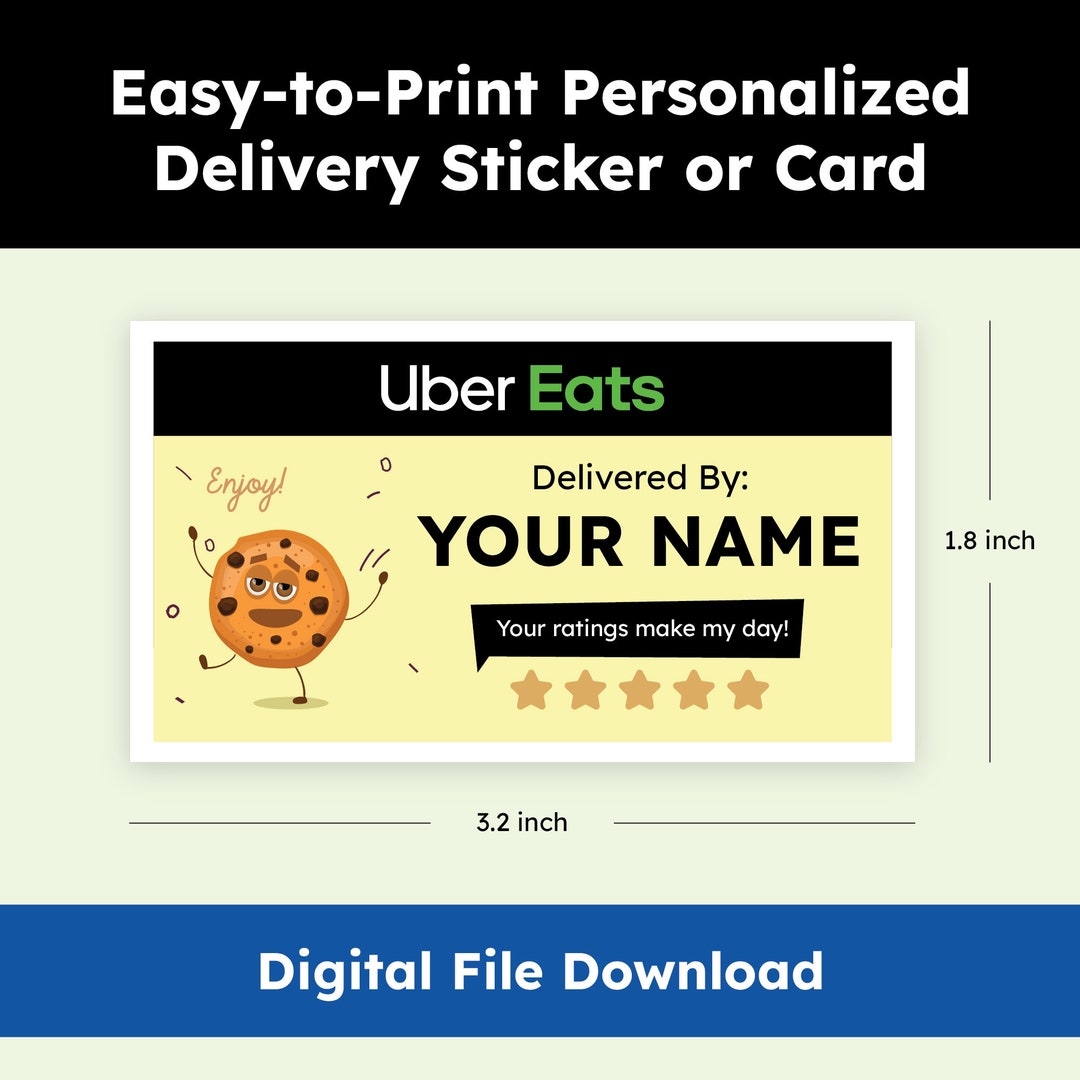 Personalized Uber Eats Printable Stickers Pdf Png Jpg Svg - Etsy