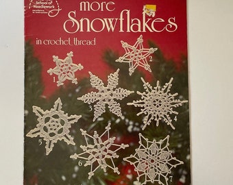 Vintage Pattern- Crochet Snowflake Patterns 1980's- PDF Digital  Download