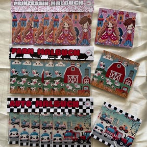 ミニぬり絵 / 誕生日パーティーの記念品 / ギフトのアイデア / プリンセス / 農場 / 車