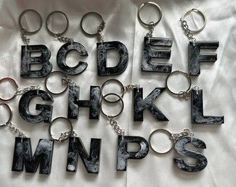 Epoxy resin keychain / letters / gold leaf / resin / personalized / handmade